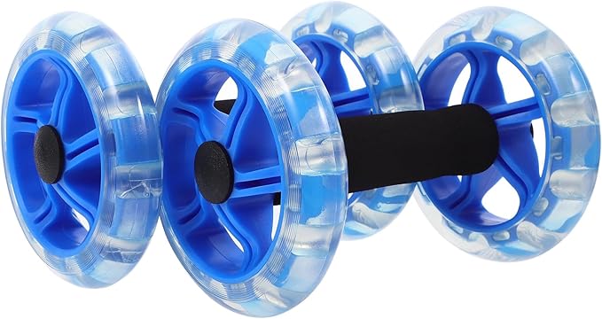 Balacoo Dual Wheel Ab Roller Fitness Exercise Device Blue, Core Strengthening Workout Wheel for Men and Women, Tummy Shaping Abdominal Fitness Equipment for Home Use