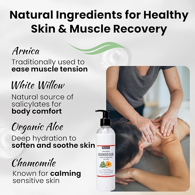 Advanced Glide Massage Lotion with Arnica and Sage Professional Massage Cream for Muscle Relief Hydrating Hand and Body Lotion 8 oz (8 Oz)