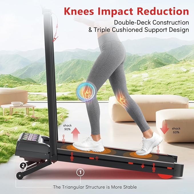 Walking Pad with Handle Bar and Incline, 3 in 1 Under Desk Treadmill with Hiking Mode, 2.5HP Low Noise Walking Treadmill Pad with Remote Control,Portable Treadmills for Home Office, Led Display
