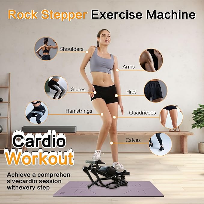 Rock Stepper, Portable Rock Stepper Side -to- Side , Compact Low-Impact Lateral Rocking Machine for Knees and Joints, Step Rocker for Legs Glutes Abs, Home Use Step Fitness Machines
