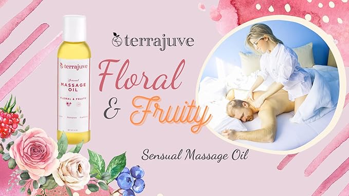 Aromatherapy Eucalyptus and Spearmint, Floral and Fruity, & Lavender and Mint Massage Oils Set Wrapped in Organza Bag, Pure, Organic, All Natural, Made in USA… (Floral & Fruity)