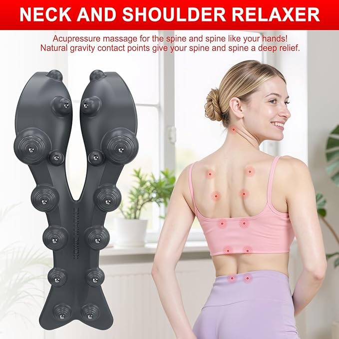 Trapezius Trigger Point Massager, Occipital Release Tool, Cervipoint Trigger Point Massager Silicone, Relieve Pain in The Diamond Shaped Muscles of The Neck and Upper Back (Gray)