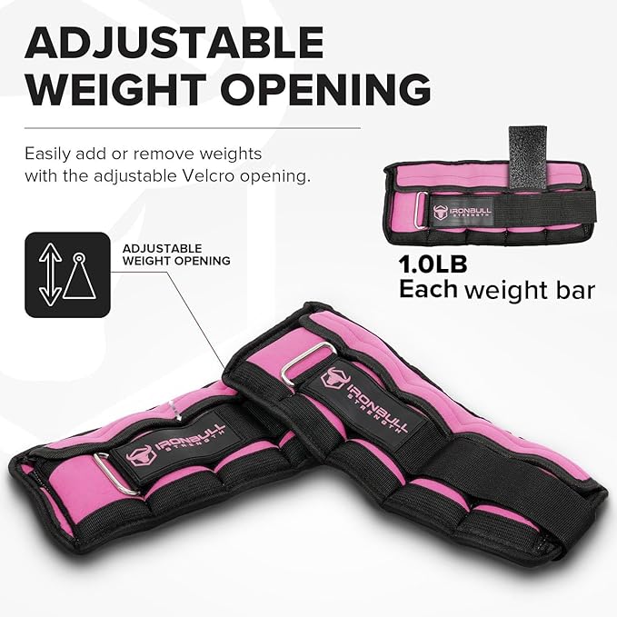 Adjustable Ankle Weights (10lbs/Pair) - Weighted Ankle Weight for Walking, Gym and Exercise - 2, 4, 6, 8, 10 LB Leg Weight Set with Straps for Women and Men - 1-5 lbs Each Ankle Adjustable for Weight Lifting