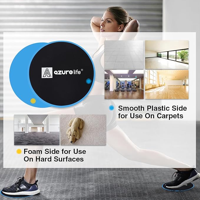 Exercise Core Sliders, Dual Sided Exercise Gliding Discs Use on Carpet or Hardwood Floors, Light and Portable, Perfect for Abdominal&Core Workouts