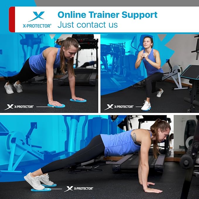 X-Protector Sliders for Working Out - 2 PCS - Double-Sided Exercise Sliders for Hard & Carpeted Floors - Gliders for Exercising!