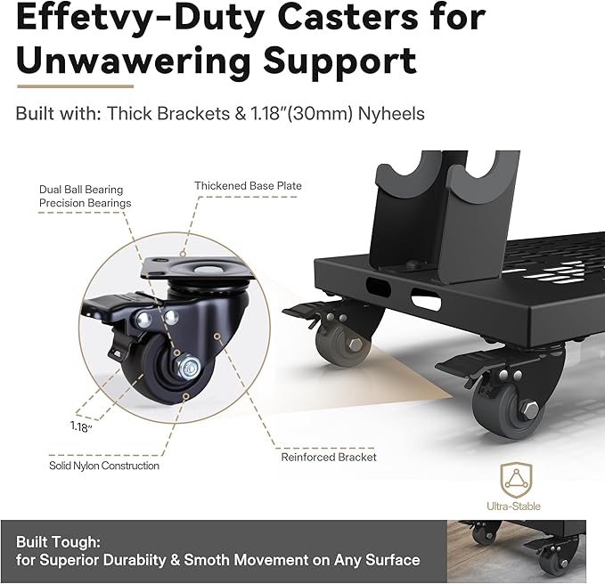 5-Tier A-Frame Dumbbell Rack with Wheels, 300LBS Capacity, Mobile Weight Rack with Phone Holder (Rack Only)
