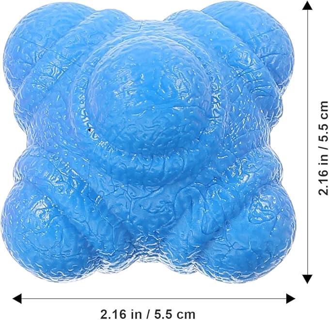 6pcs Hexagonal Fitness Reaction Balls for Agility and Hand Eye Coordination Training TPR Exercise Balls for Reflex Speed and Sports Performance Improvement for Home Workout