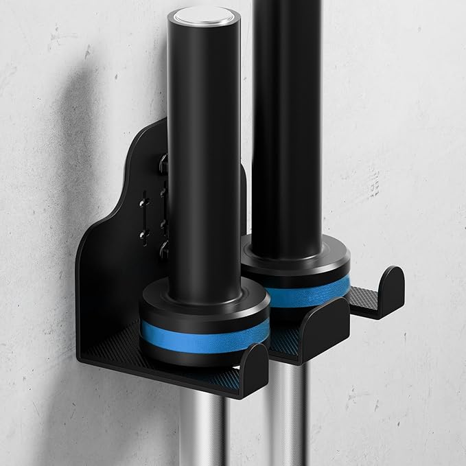 Barbell Wall Holder,Olympic Hanger,Garage Gym Bar Wall Rack,Vertical Barbell Mount Rack,Space Saving Commercial or Home Gym Accessory,Holds Under 33mm Bar Size