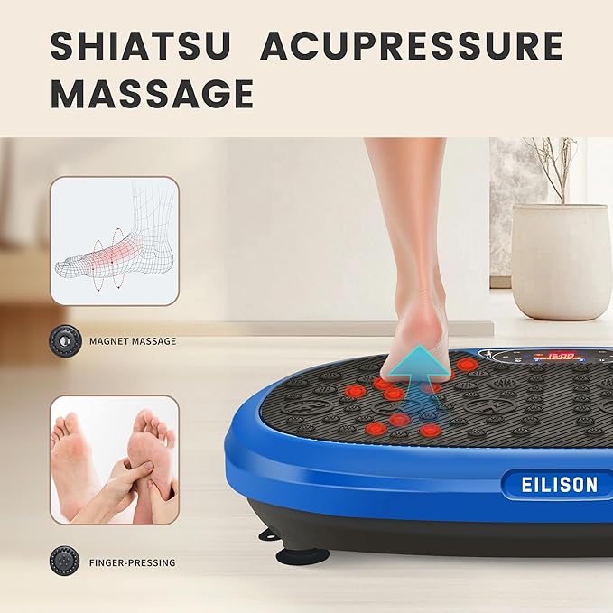 EILISON FitMaxx 3D XL Vibration Plate Exercise Machine - Whole Body Workout Vibration Platform w/Loop Bands - Lymphatic Drainage Machine for Weight Loss, Shaping, Wellness, Recovery
