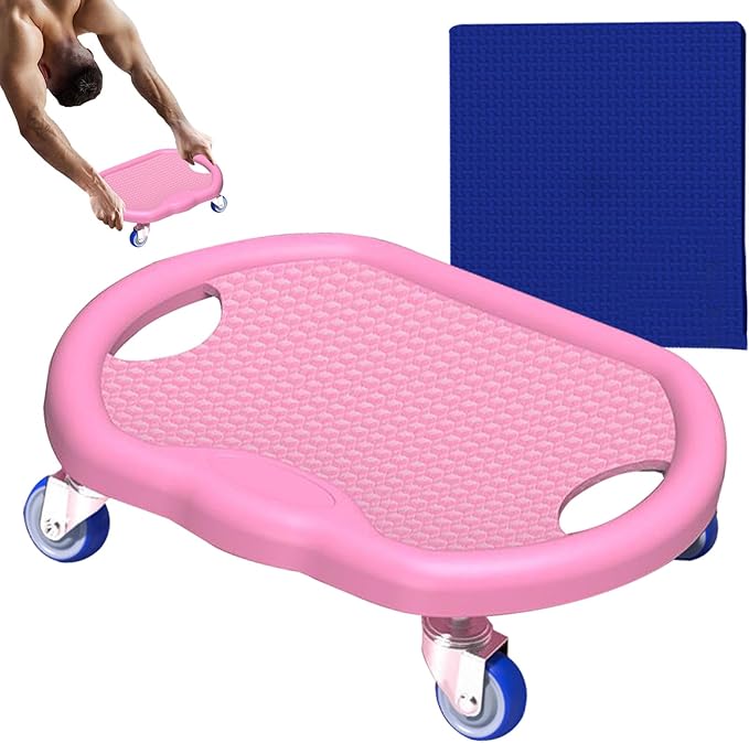 Ab Roller Board – PVC Stainless Steel 32x27x9cm | Abdominal Core Strength Trainer | Silent Exercise Plate For Home Gym Fitness Weight Loss And Daily Workout Use