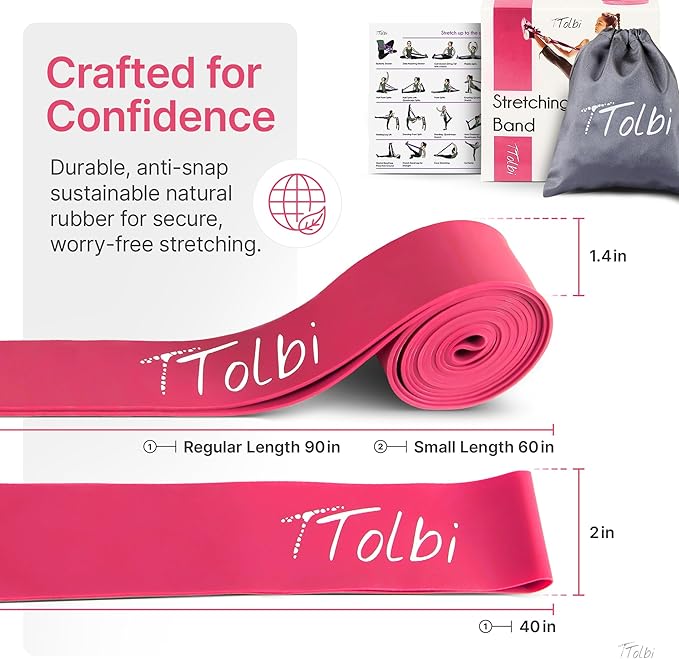 2-Pack Stretching Bands for Dancers – Premium Ballet Stretching Band & Door Anchor Strap for Flexibility – Dance Equipment for Splits, Yoga, Cheerleading, Gymnastics, and Pilates Training