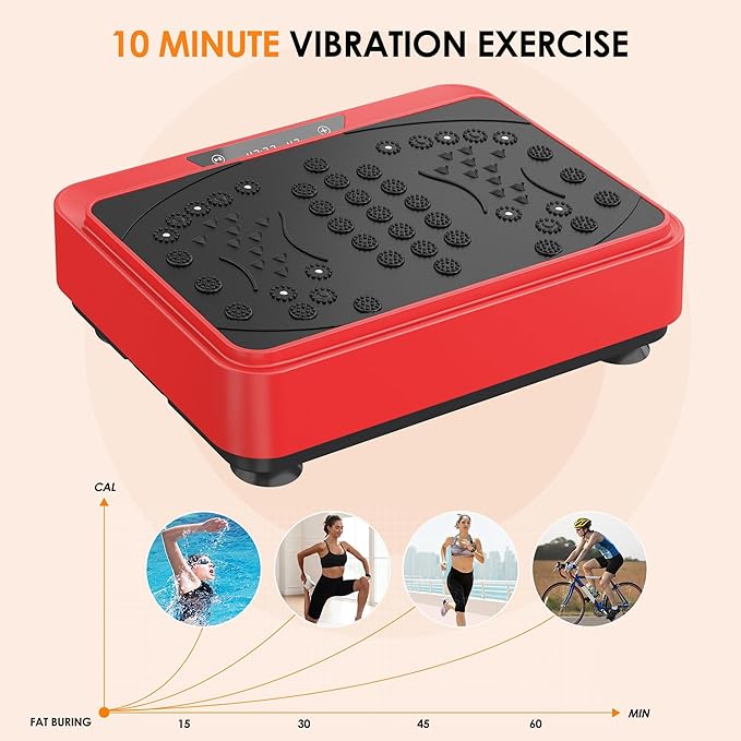 Vibration Plate Machine with Resistance Bands, 99 Speed Levels, 450LBS Capacity, Remote Control , Full Body Workout for Weight Loss & Lymphatic Drainage