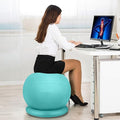 Yoga Ball Chair Office Ball Chair with Base & Pump, Stability Yoga Ball Seat for Back Pain Relief, Home Gym Exercise Ball Chair for Core Strength Training ( Color : Green , Size : Diameter 75cm ( 29 1