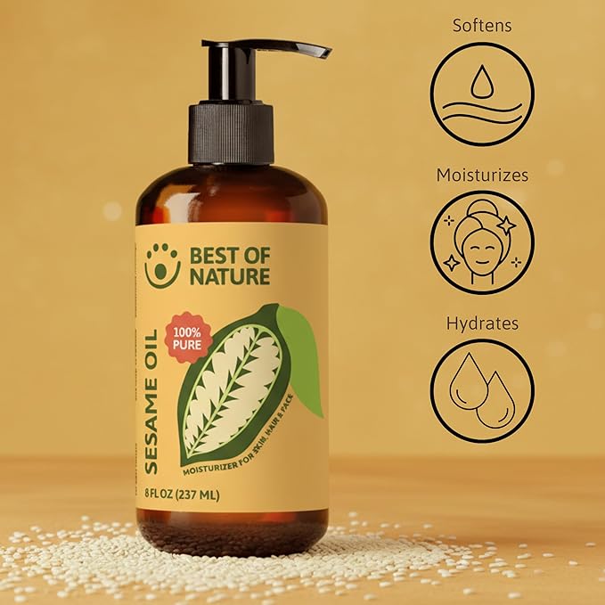 Best of Nature Sesame Body Oil - 5 Gallon Pail (640 oz) - Deep Moisturizing, Detoxifying, Unscented - Unisex - Adults