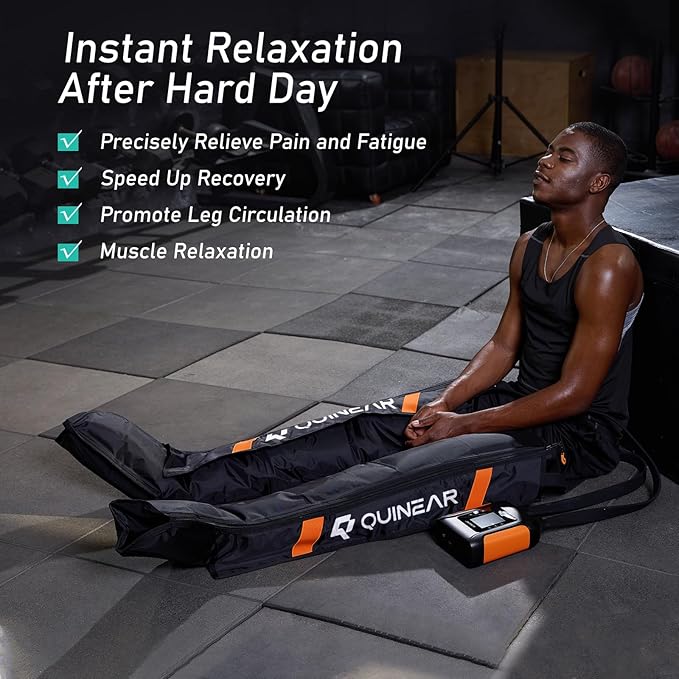 QUINEAR Professional Leg Recovery System, Cordless Air Compression Boots with Sequential Compression, Leg and Foot Massager, Fast Recovery Therapy for Athletes, FSA-HSA Eligible (Small)