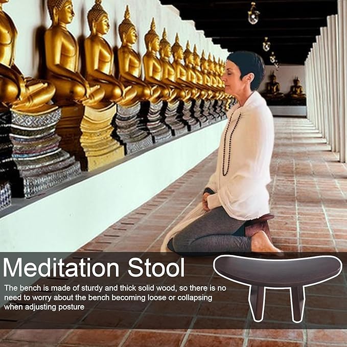 Meditation Bench | Efficient Kneeling Stool: Comfortable Versatile Wooden Seat for Mindfulness Practices Sitting Spiritual Meetings at Home Worship Arrodill Church