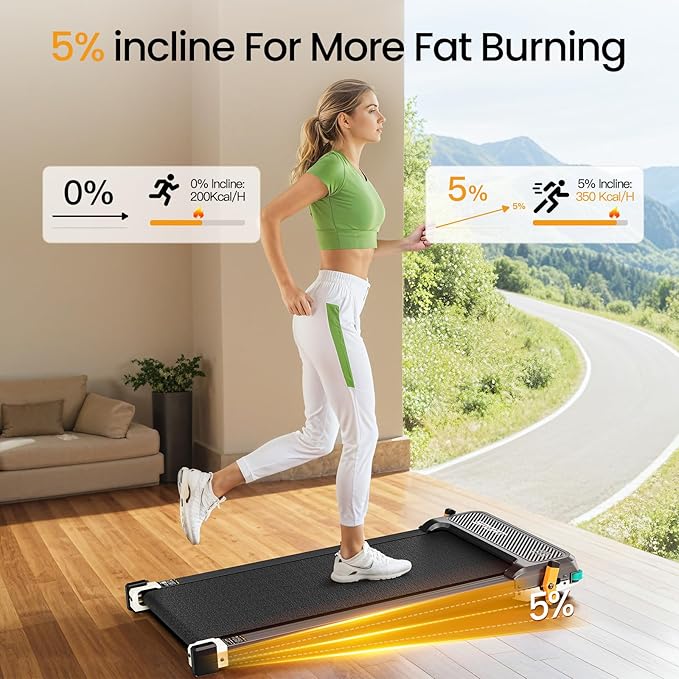 2 Side Walking Pad Treadmill with Incline Massage Function, 2 in 1 Under Desk Treadmills Walking Pad and Foot Massager for Home/Office, Portable Treadmill with Remote Control LED Display
