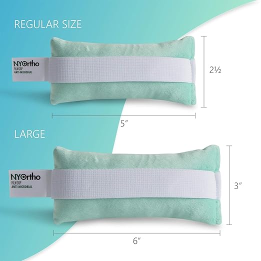 NYOrtho Hand Contracture Cushion 5" x 2.5" - 1-Pack Palm Grip for Stroke Recovery & Orthopedic Support - Latex-Free, Odor-Control, Sweat-Resistant, Machine Washable Palm Protector with Elastic Strap