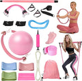9-Piece At Home Pilates Kit for Beginners & Women | Complete Pilates Equipment Set with Ring, Yoga Ball, Resistance Bands & Pilates Bar