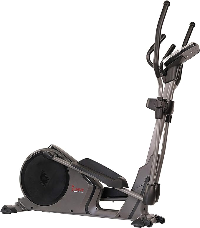 Sunny Health & Fitness Elliptical Cross Trainer Exercise Machine, Cardio Equipment for Home Gym with Pulse Sensor Grips, 24 Pre-Built Workouts, 16 Resistance Level Max 330Lbs, SunnyFit App Optional