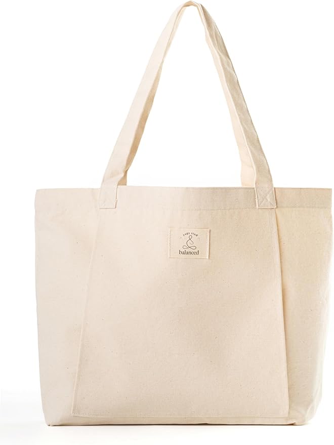 Mat Tote Bag – Cotton Canvas Yoga Mat Carrier – Eco-Friendly & Durable Yoga Mat Holder for Gym, Pilates, Travel, or Studio Use