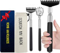 Oversized Back Scratcher Gift Set, 3 Pack Portable Extendable Stainless Steel Telescoping Massage Tool, Gift/Stocking Stuffers for Men Women