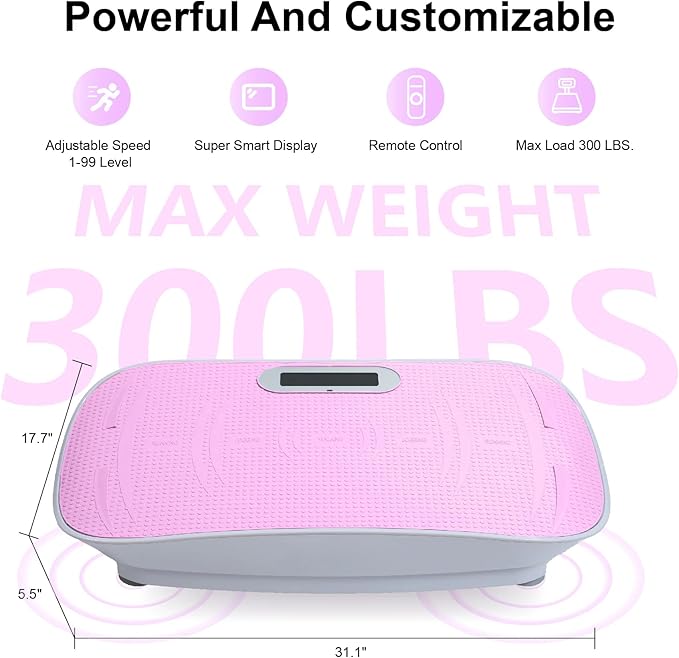 Full Body Vibration Platform Crazy Fitness Massage 10-Frequency Weight Loss & Fat Burner Shaking Machine for Unisex