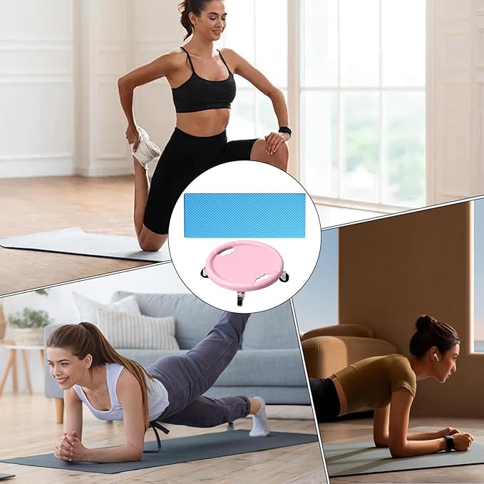 Abdominal Wheel Board, 360 Degree Rotatable Core Training Slider, Multifunctional Ab Roller Wheel, Abdominal Exercise Slider with Knee Pad, for Full Body Workout Cross Training Gym Home