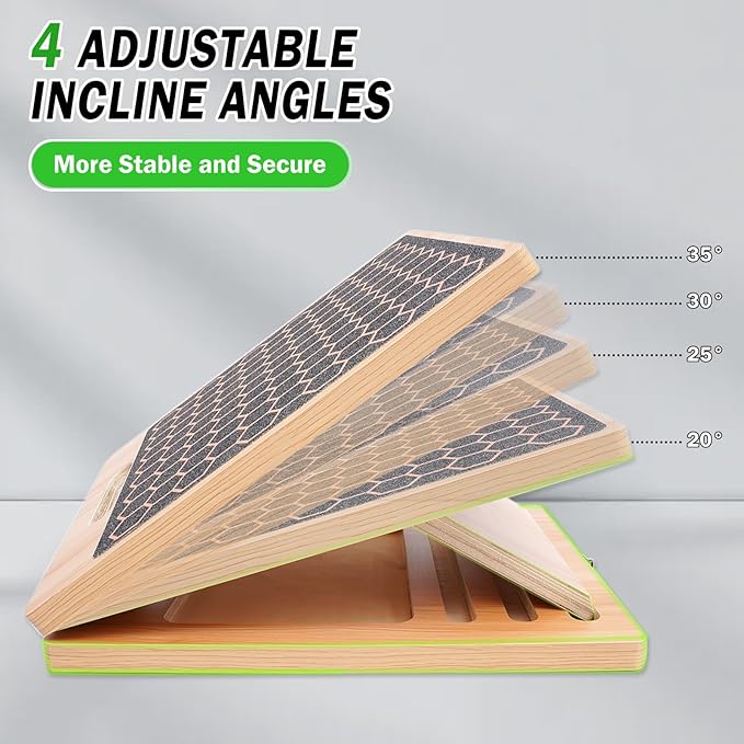 Physical Therapy Equipment, Adjustable Calf Stretcher Slant Board & Slant Board for Calf Stretching - Portable Incline Board for Leg Exercises | Athletic Training Equipment