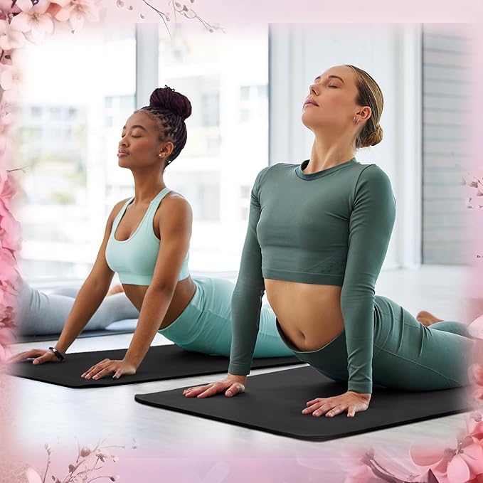 Timgle 6 Pcs 10mm Thick Yoga Mat Bulk, 68 x 24 Inches, Anti-slip Tear-resistant Exercise Mat Adult Kids Gym Mats for Fitness, Stretching, Workout and Studio, Outdoor Yoga, Pilates