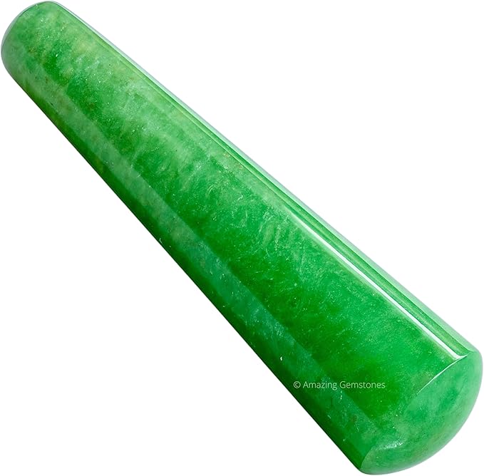 Amazing Gemstone Green Strawberry Quartz Crystal Wand Massage Stick - Pelvic Wand Gua Sha for Adults - Crystals and Healing Stones Massage Wands for Adults Gifts (Smooth)