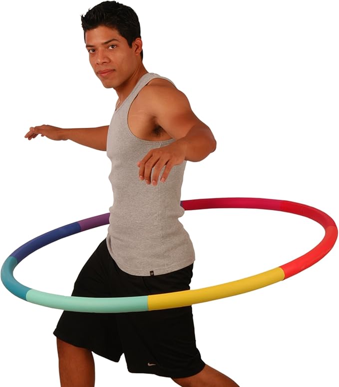 Weighted Hula Hoop, Trim Hoop 3B (3 lb)/4B (4 lb) - Large, Weight Loss Fitness Sports Hoop with No Wavy Ridges (Rainbow Colors)