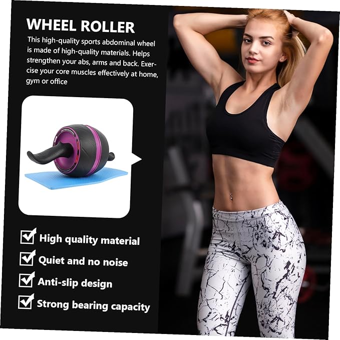 Portable Abs Ab Wheel Roller for Core Workout with Ergonomic Non-slip Handle Wide Fitness Wheel for Home Exercise Suitable for Men and Women Beginners and Advanced Users