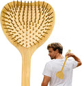 15.75" Heart-Shaped Bamboo Back Scratcher with Airbag Cushion – Elastic & Gentle on Skin, Relieves Itching & Massages Back, Shoulders, Legs, Suitable for Women ,Men & Adults (A-Pure Wood Color)