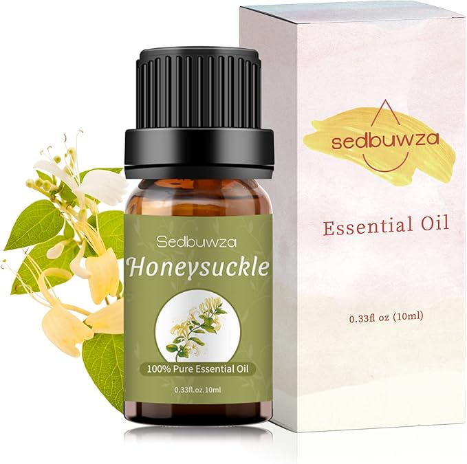 Sedbuwza Honeysuckle Essential Oil, Pure Organic Honeysuckle Fragrance Oil for Diffuser, Humidifier, Soap, Candle, Perfume