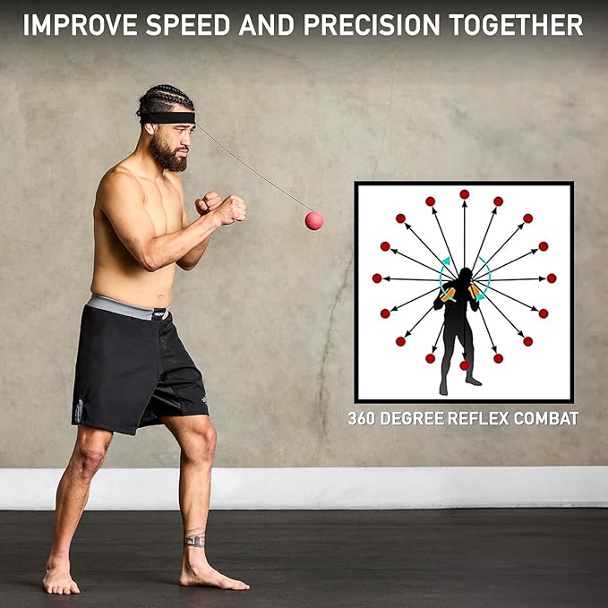 2 Sets Sports Reaction Ball, Sports Reaction Ball Boxing Reaction Training Ball, Head Mounted Adjustable Elastic Band, Very Suitable for Combat Skills, Reaction Speed, Hand Eye Coordination Training