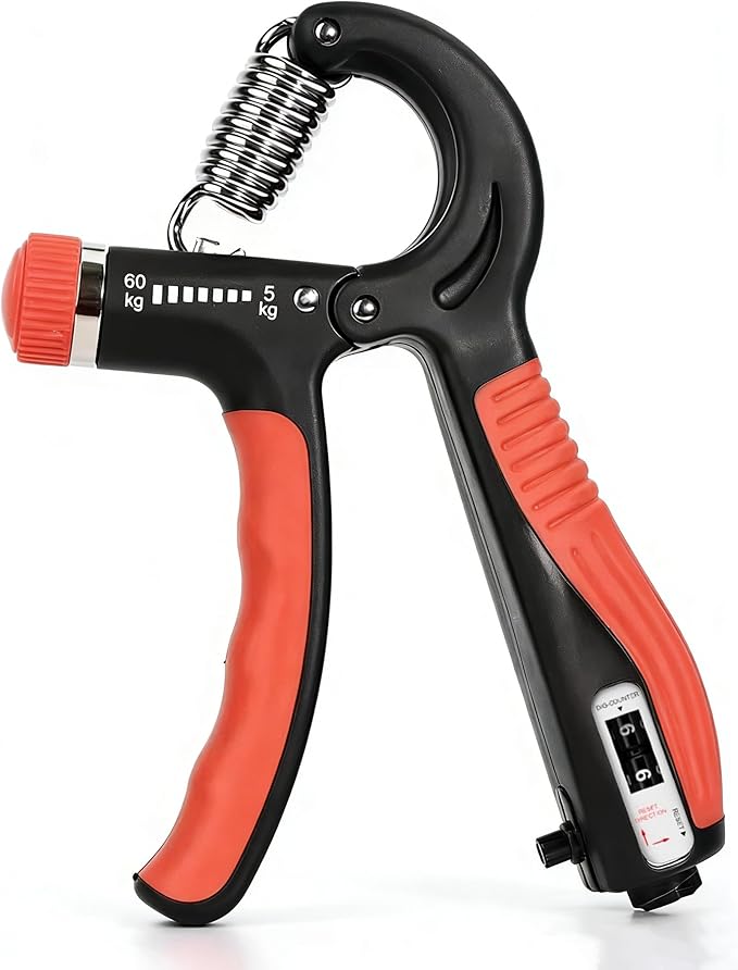 Grip Strength Trainer - Adjustable Resistance 11-132lbs/5-60kg Hand Gripper & Forearm Strengthener Device with Smart Counter for Sports & Rehab