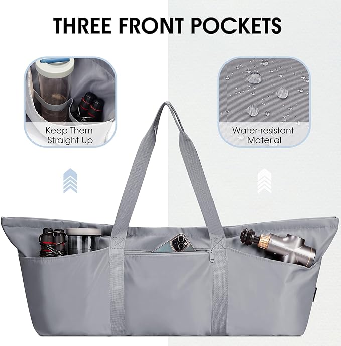 Large Yoga Mat Bag with Shoes Compartment and Wet Pocket Ladies Pilates Gym Tote Bag with Yoga Mat Holder Strap for Women Men Workout Carrier Stuff Accessories