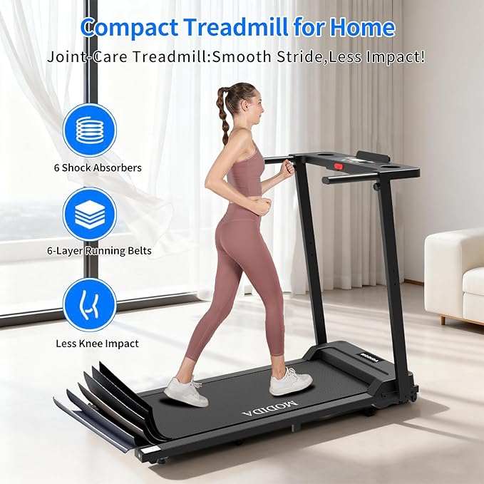 3 in 1 Walking Pad Treadmill with Handle | 1.5HP Under Desk Treadmill for Home Office | Foldable Compact Walking Jogging Running Machine | 220LBS Capacity, ≤45dB Quiet Treadmill