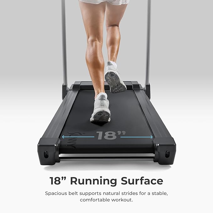 Sunny Health & Fitness Premium Smart Treadmill with Auto Incline, Dedicated Speed Buttons, Digital Performance Display