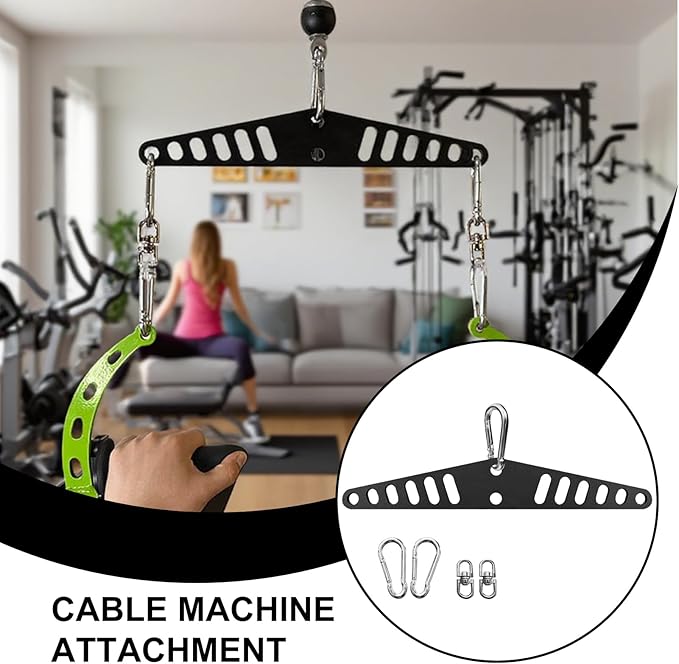 Cable Machine Attachment - Heavy Duty Pulley System Plate, Hole Connector Fitness Equipment, Strength Training Cable Link | Door Wall Gym Workout for Door Wall Gym Workout