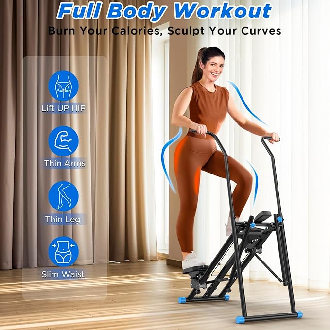 Stair Stepper for Home,Stair Climber Foldable,Large Pedal Vertical Climber Machine for Full-Body Workout,Steppers for Exercise at Home with 300LBS Loading Capacity