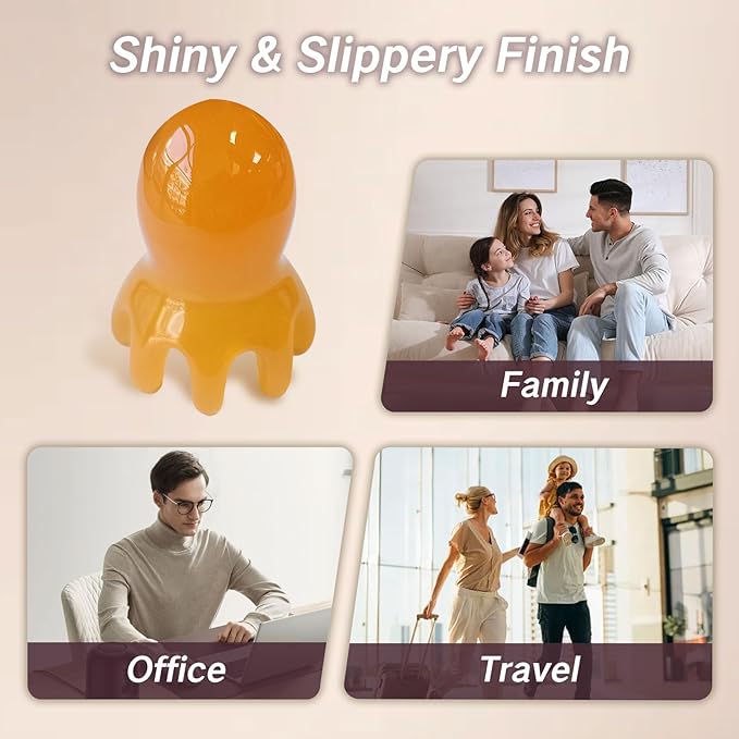 NIIIYTYB 2Pcs Head Massage Tool Scalp Massage Tools Hair Comb Scalp Scraper Tool Chinese Head Spa Tools for Deep Relaxation Massager Tool Full Body 8 Legged Acupressure Massager Yellow