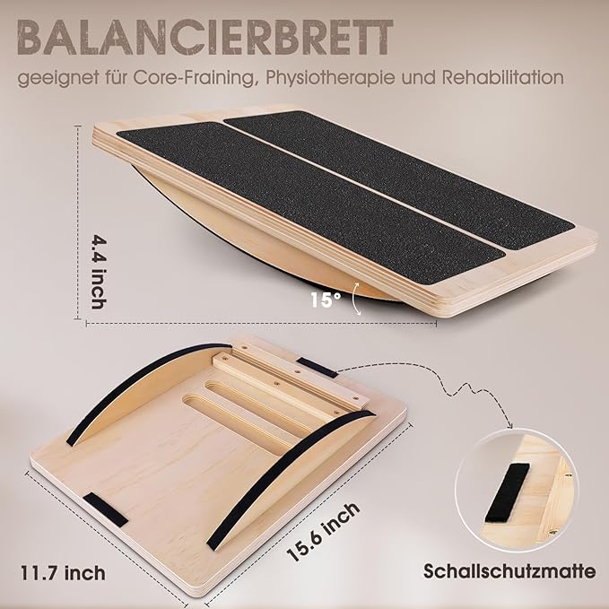 2-in-1 Slant Board & Balance Board for Adults, Adjustable Incline Board and Calf Stretcher Slant Board for Squats, Stretch Board for Knees Ankle Heel Feet Leg