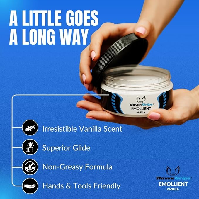 HawkGrips, 8oz Massage Emollient 5ct, Vanilla Scent, Shea Butter, Oil Based, Vegan, Soft Tissue Mobilization and Lubrication for Manual and Assisted Massage Therapy Techniques, Cream Alternative