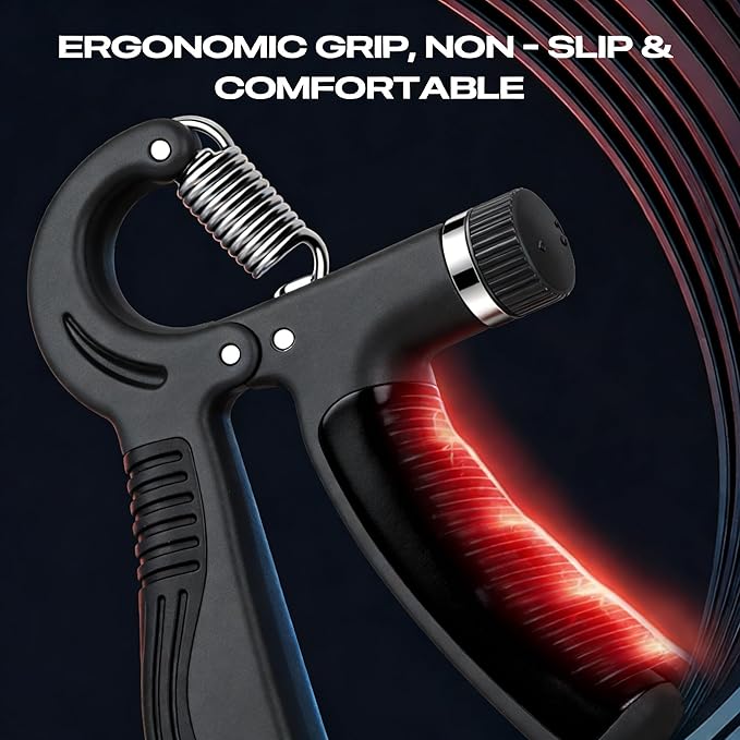 Grip Strength Trainer - Adjustable Resistance 11-132lbs/5-60kg Hand Gripper & Forearm Strengthener Device with Smart Counter for Sports & Rehab
