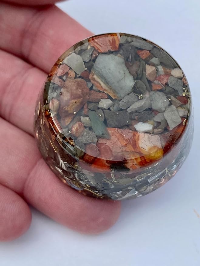 Polychrome Jasper Orgone Generator Energy Accumulator 7.83Hz/432Hz/528Hz/Advance Harmonics Many Beautiful Ingredients! (Polychrome Jasper)