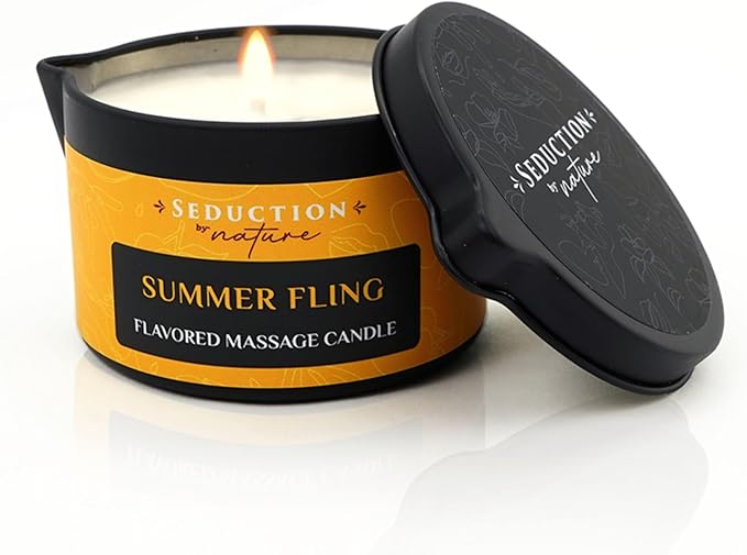 Tropical Scent Massage Oil Candle – Vegan Full Body Massage Therapy & Home SPA – Sustainable Formula for Relaxation & Stress Relief