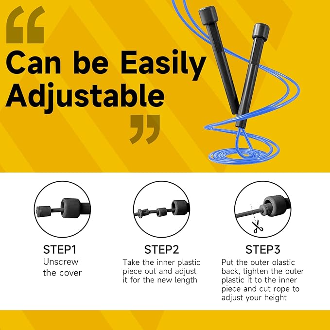 10 Pack Adjustable Jump Rope for Fitness and Exercise-PVC Skipping Rope for Men,Women and Kids-Tangle-Free for Keeping Fit, Training, Workout