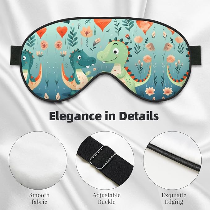 Lovely Little Dinosaur Baby Head-Mounted Double-Sided Light-Blocking Sleeping Eye mask to Protect Eyes and Relieve Eye Fatigue